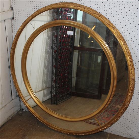 Large Circular gilt frame mirror